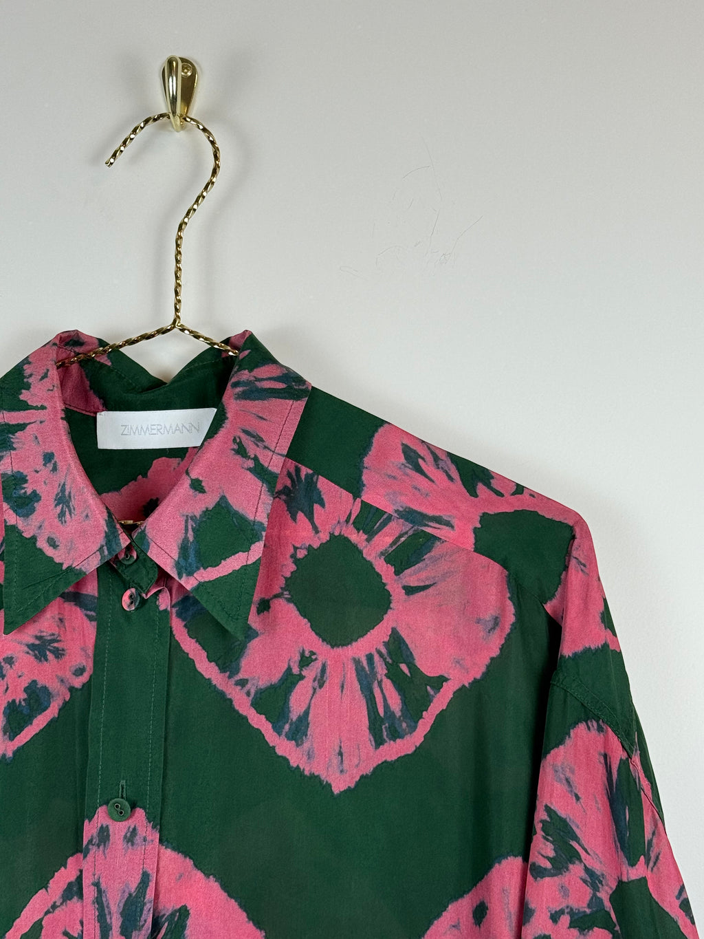 Zimmermann Bluse mit Blumenprint – Grün/Pink – Gr. M (1)