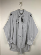 Balenciaga Oversized Striped Cotton Shirt White Blue Sz. 34 DE (36 FR)