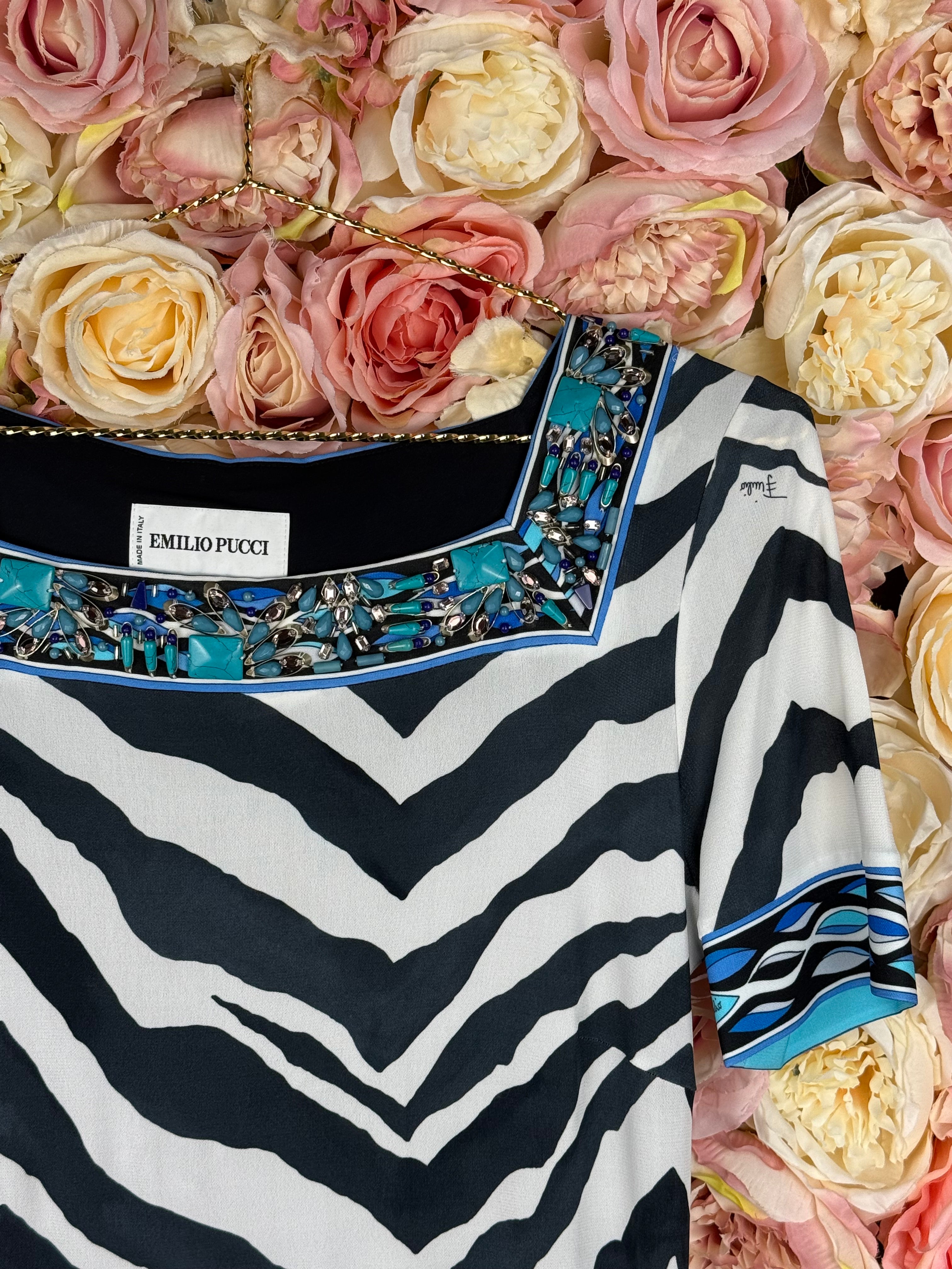 Emilio Pucci Dress Black White Sz. 34 DE (38 IT)
