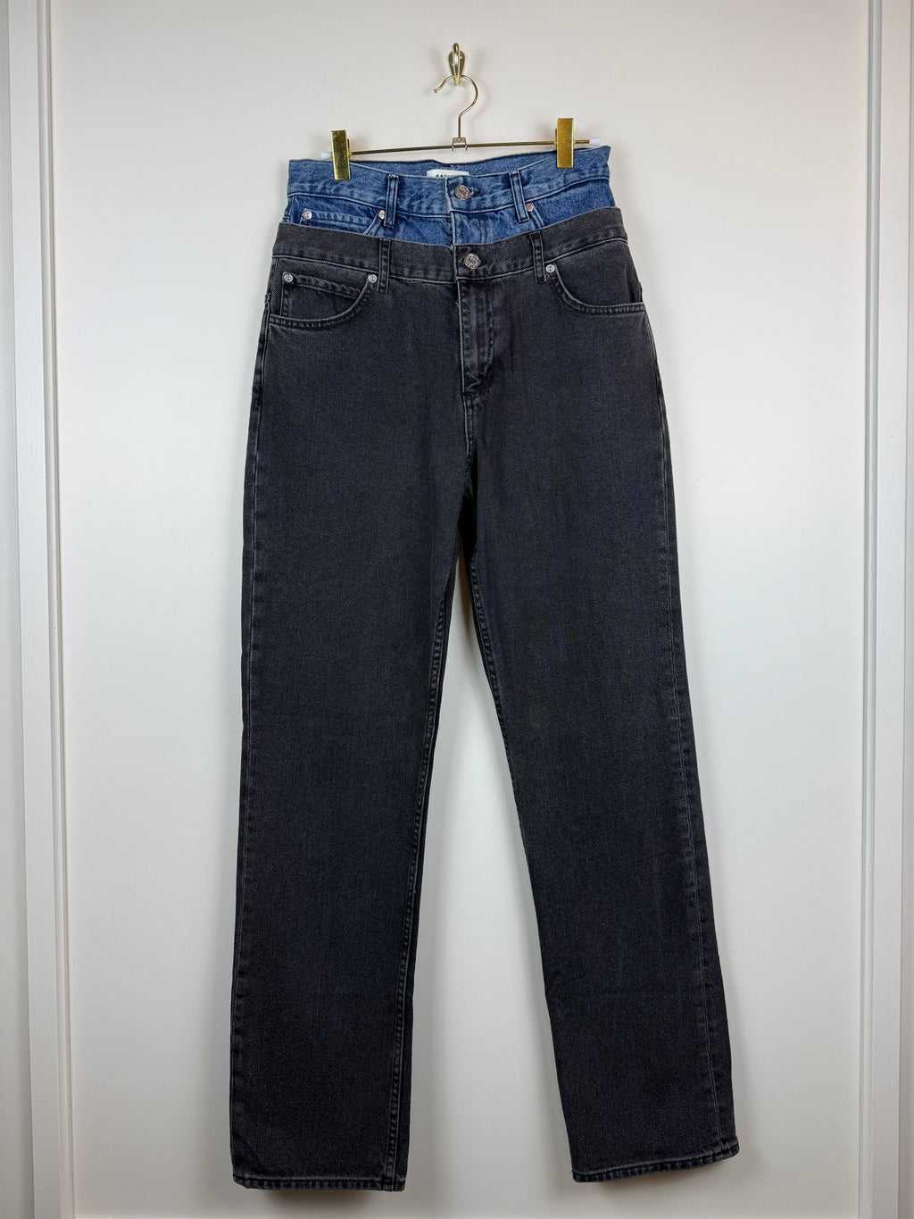 Sandro Double Waist Mom Jeans Grey Blue Sz. 36 DE (38 FR)