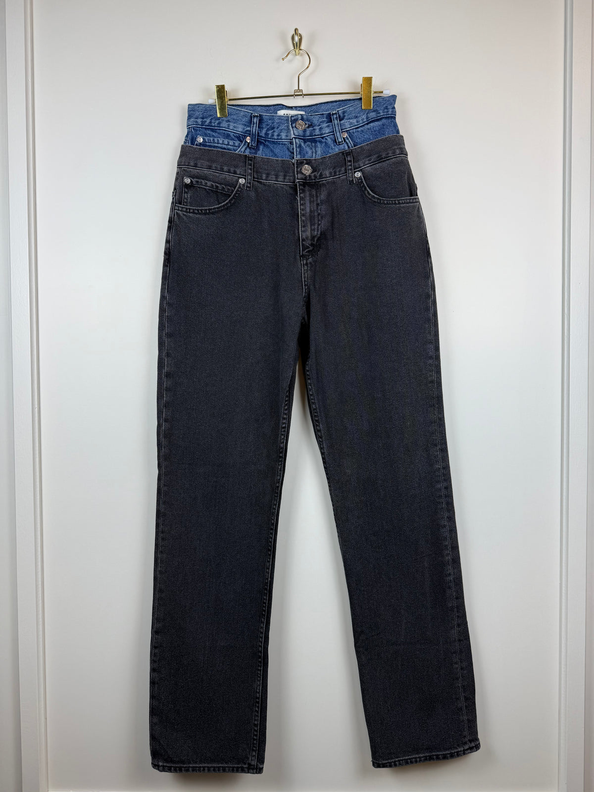 Sandro Double Waist Mom Jeans Grey Blue Sz. 36 DE (38 FR)