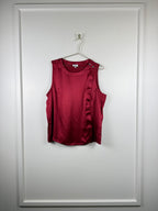 Chanel Seidenbluse mit floralem Print – Bordeaux – Gr. 44 DE (46 FR)