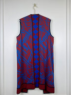 Hermès Long Silk Mix Vest Bordeaux Blue Sz. 36 DE (38 FR)