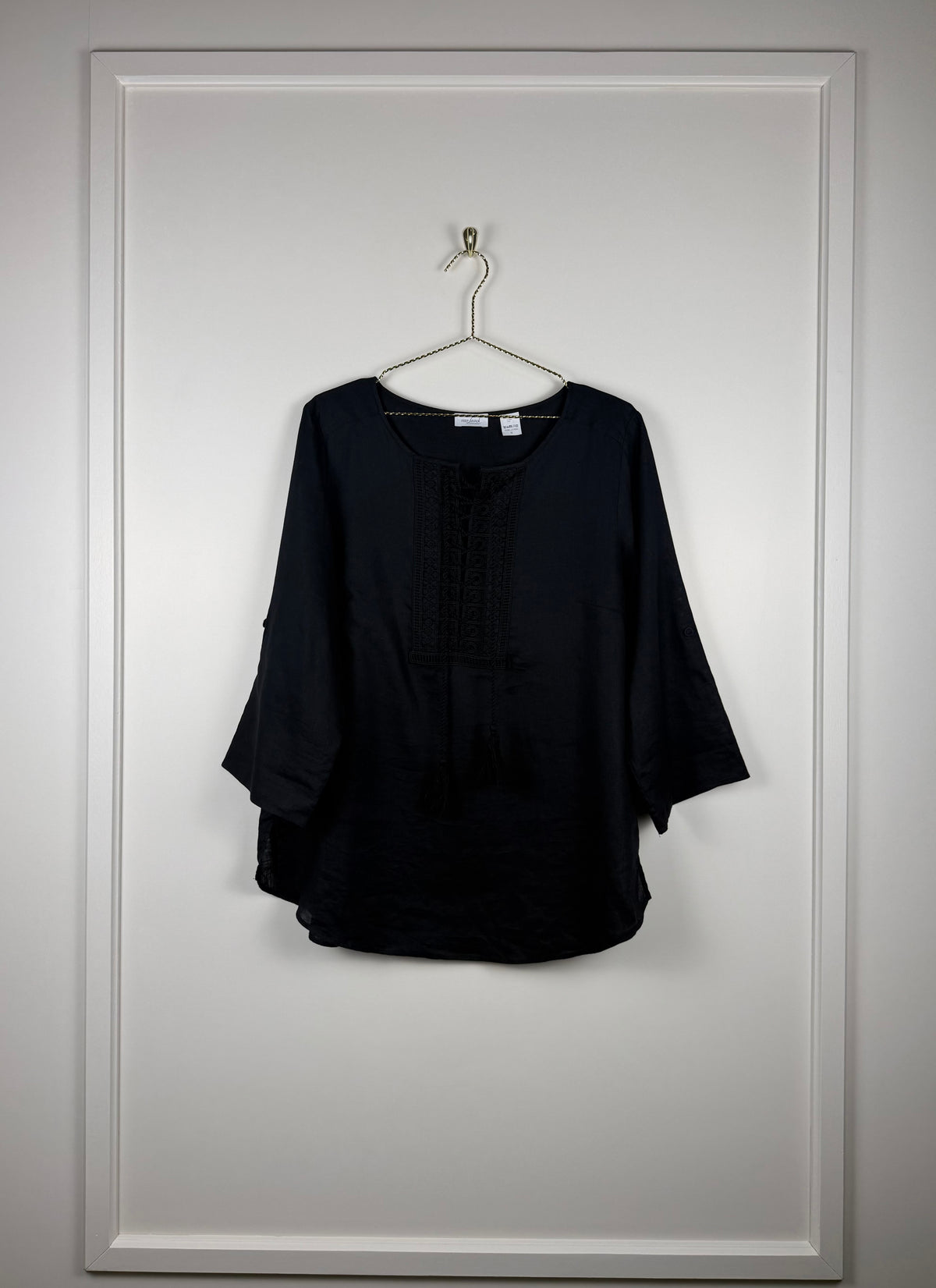 Van Laack Linen Blouse Black Sz. 42 DE