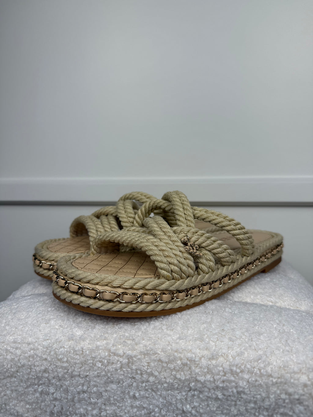 Chanel Rope Sandals Beige Sz. 39 EU
