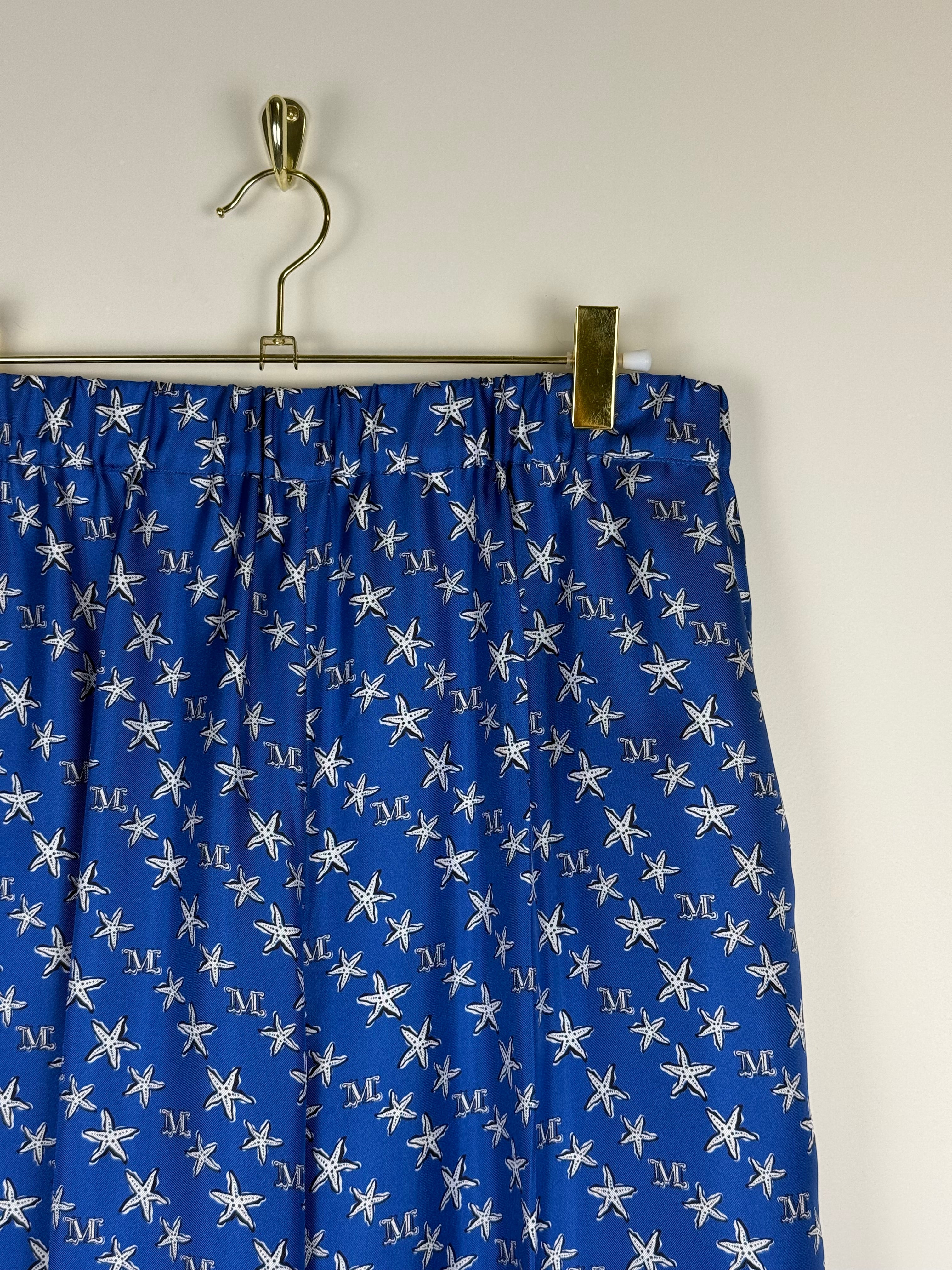 Max Mara Silk Pants Blue Multi Sz. 38 DE