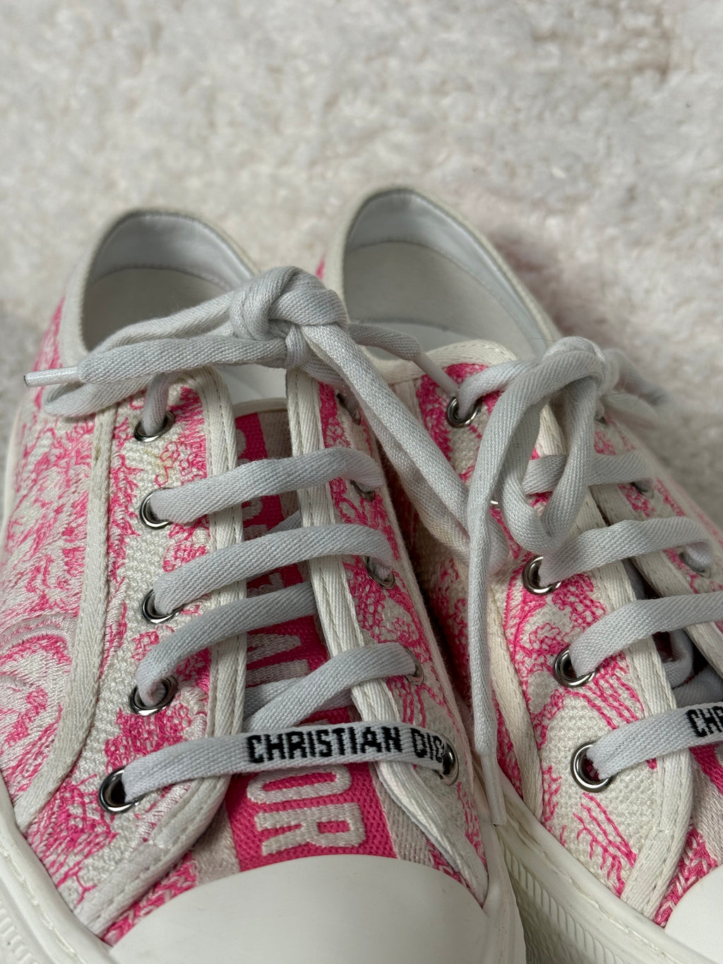 Christian Dior Walk'n'Dior Sneakers White Pink Sz. 39.5 EU