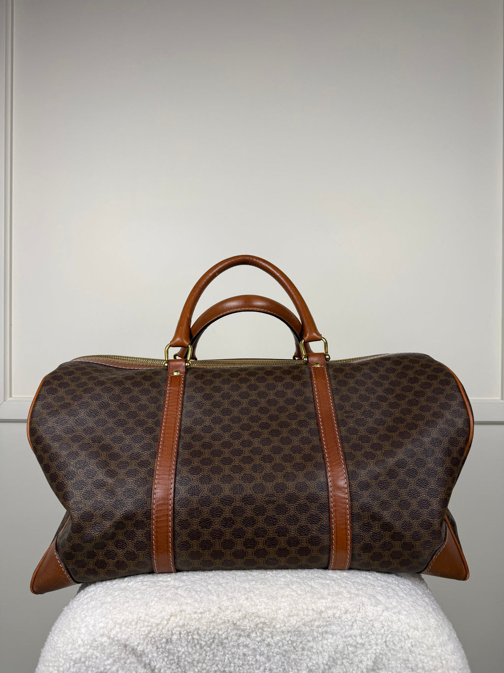 Celine Vintage Reisetasche – Braun – Macadam Muster