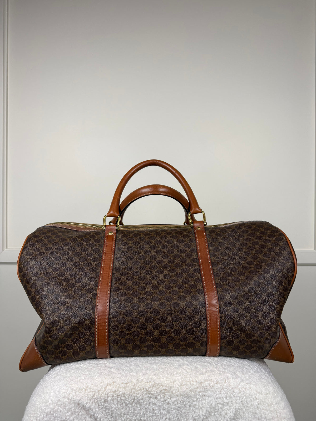 Celine Vintage Reisetasche – Braun – Macadam Muster