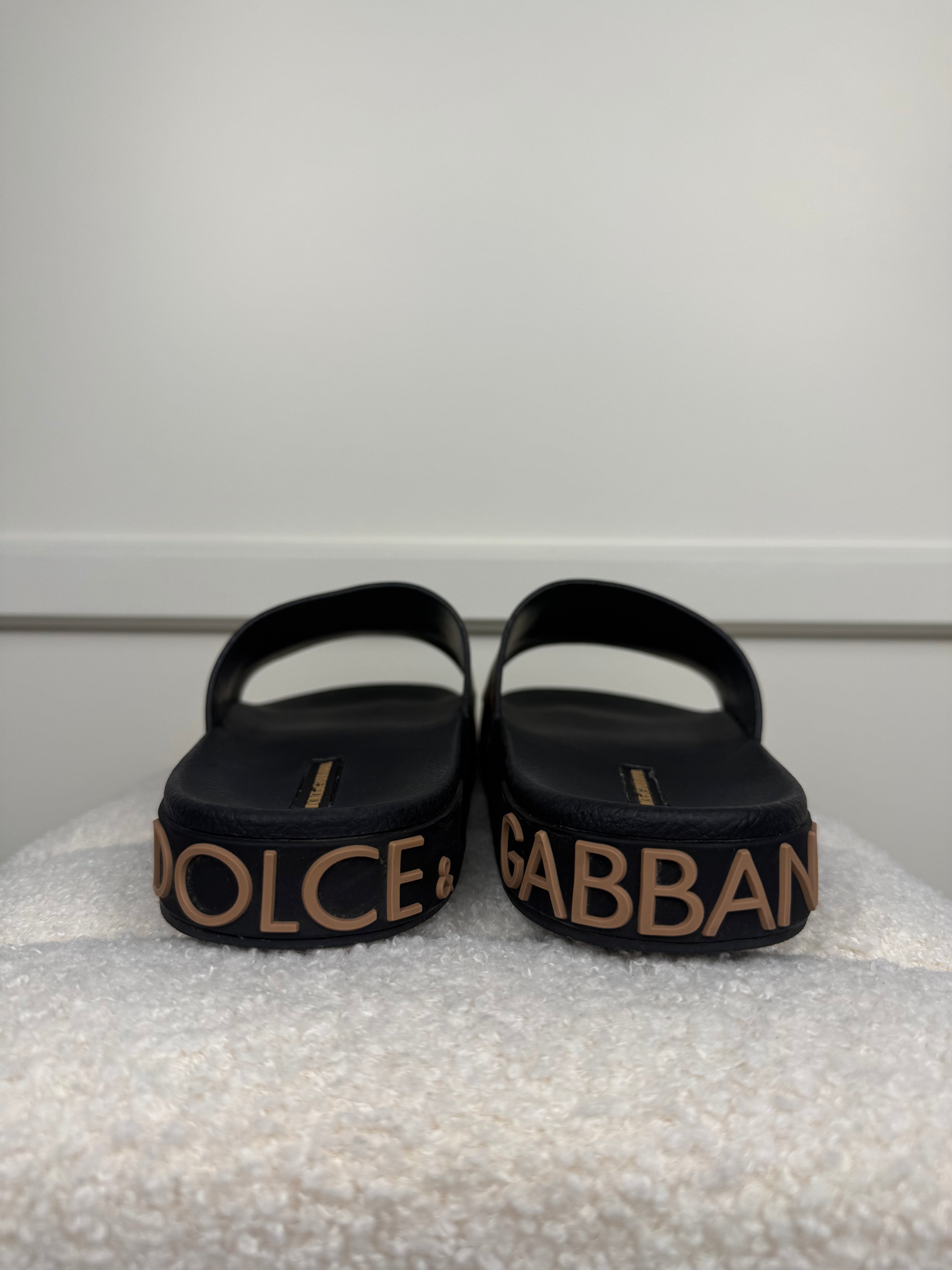 Dolce & Gabbana Slides Leo Print Sz. 38 EU