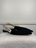 Christian Dior J'Adior Slingback Flats Black Sz. 39 EU