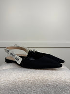 Christian Dior J'Adior Slingback Flats Black Sz. 39 EU