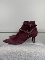 Valentino Boots aus Velours Leder – Aubergine – Gr. 37.5 EU