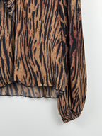 Ganni Bluse mit Tiger-Print – Mehrfarbig – Gr. 40 EU
