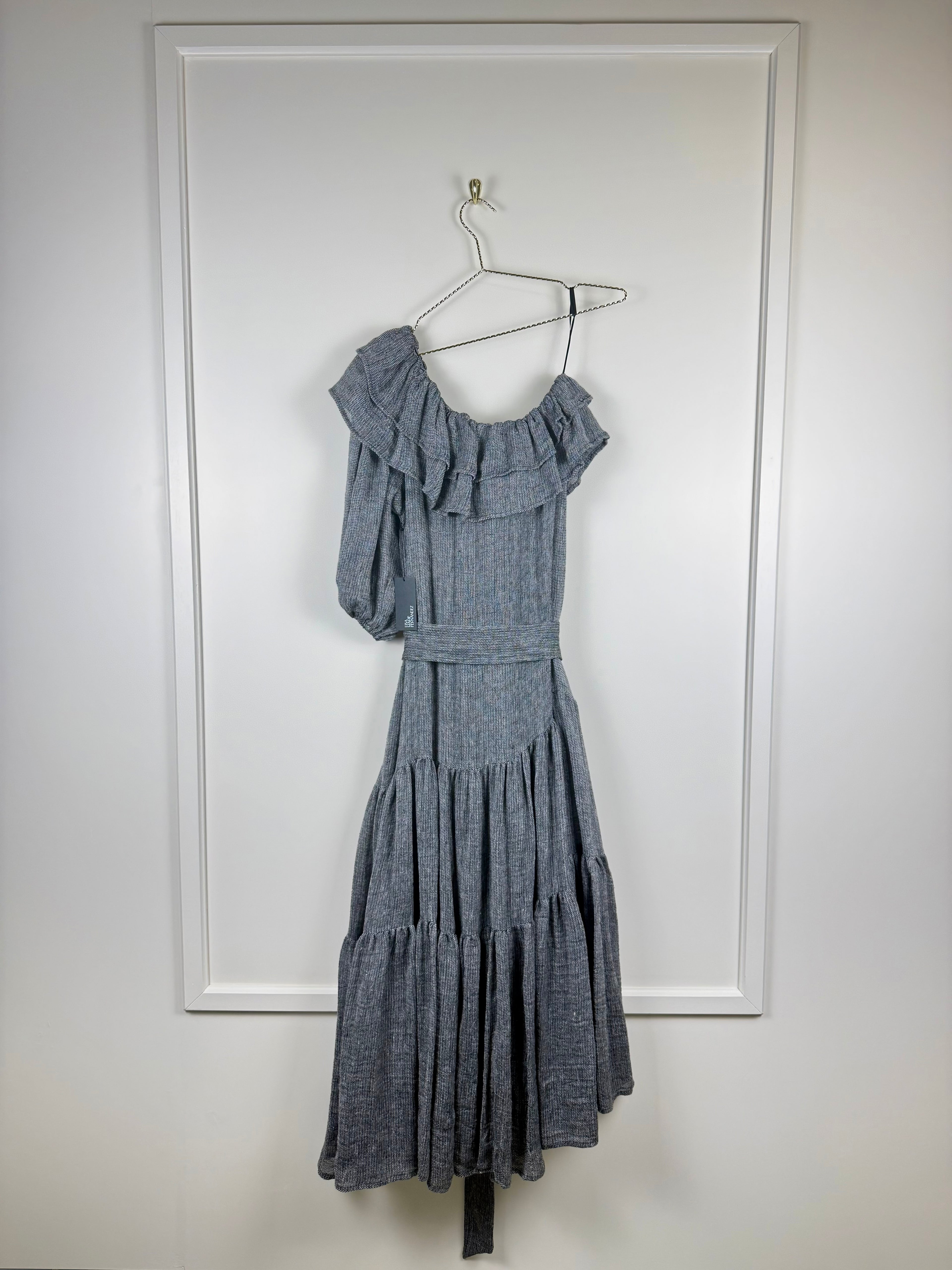 Lisa Marie Fernandez One-Sleeve Dress Grey Sz. S