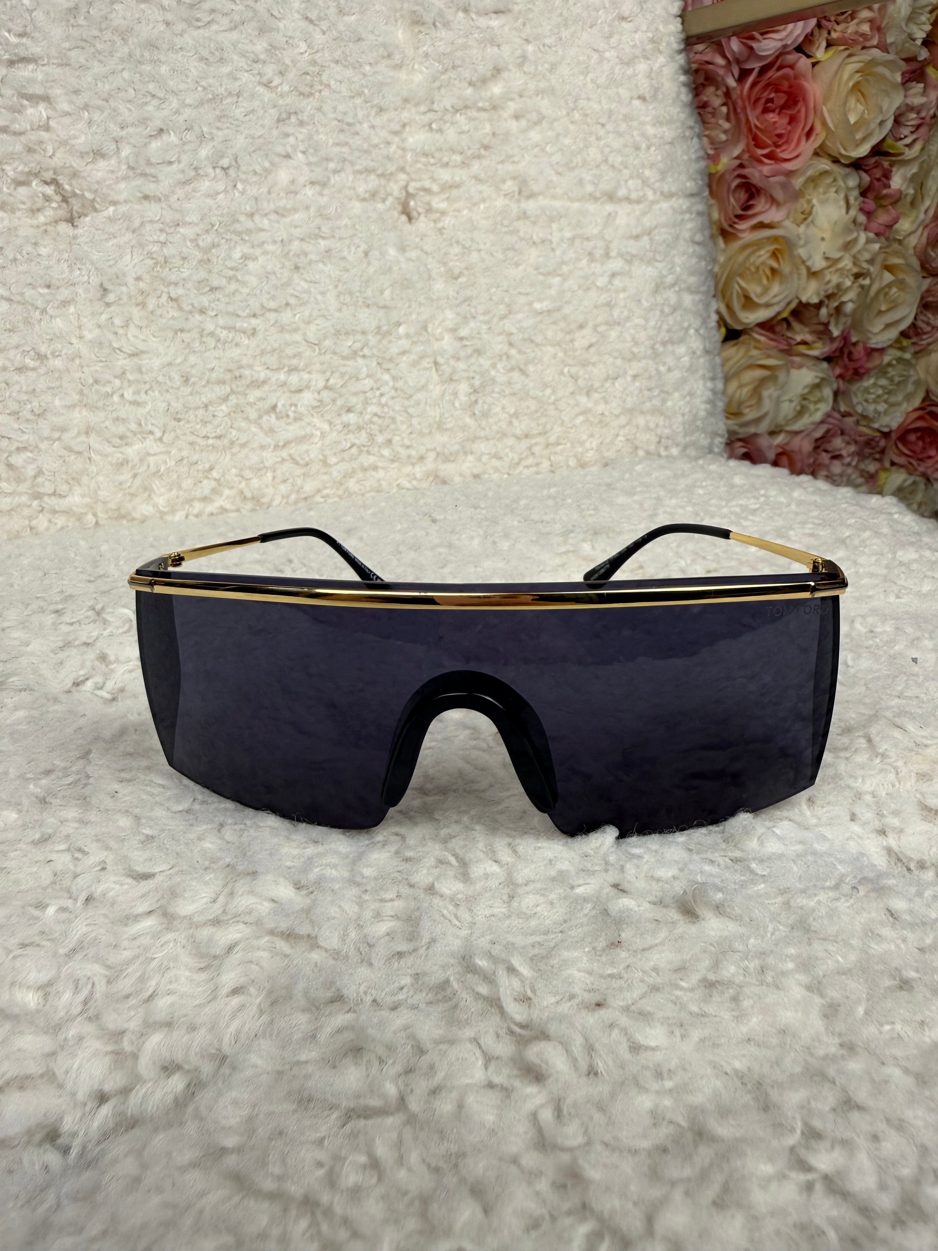 Tom Ford Shield Sunglasses Black Gold