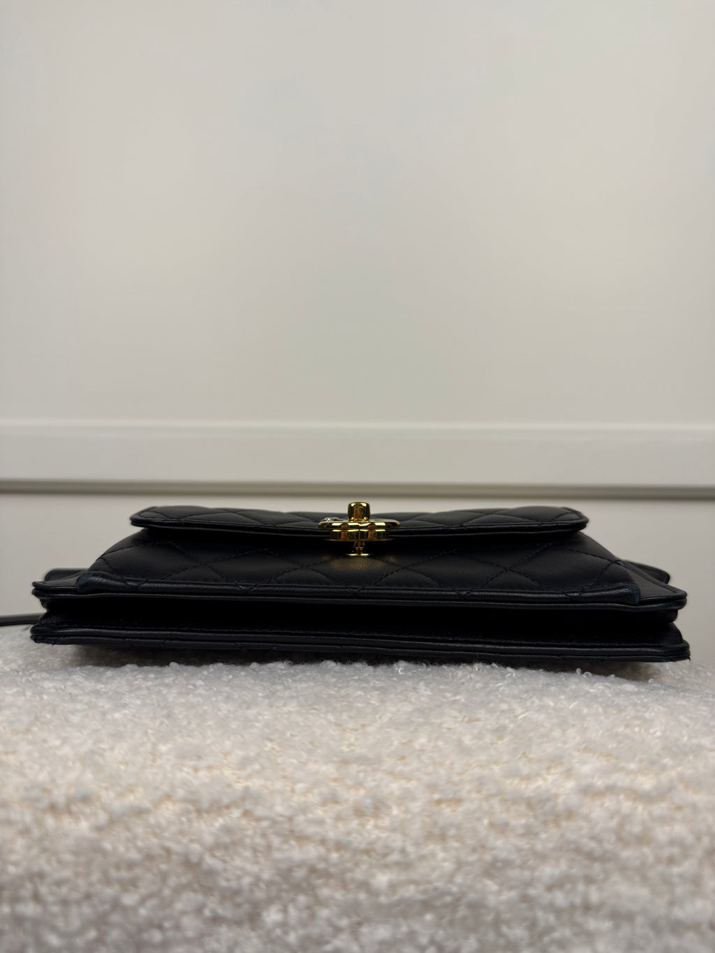 Chanel Quilted Lambskin Clutch Black