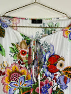 Etro Oversized Cotton Silk Blouse White Multi Sz. 38 DE (42 IT)