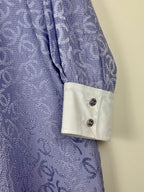 Chanel 2021 Long Silk Jacquard Blouse Lavender Sz. 46 DE (48 FR)