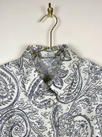 Etro Paisley Silk Blouse White Blue Sz. 40 DE (44 IT)