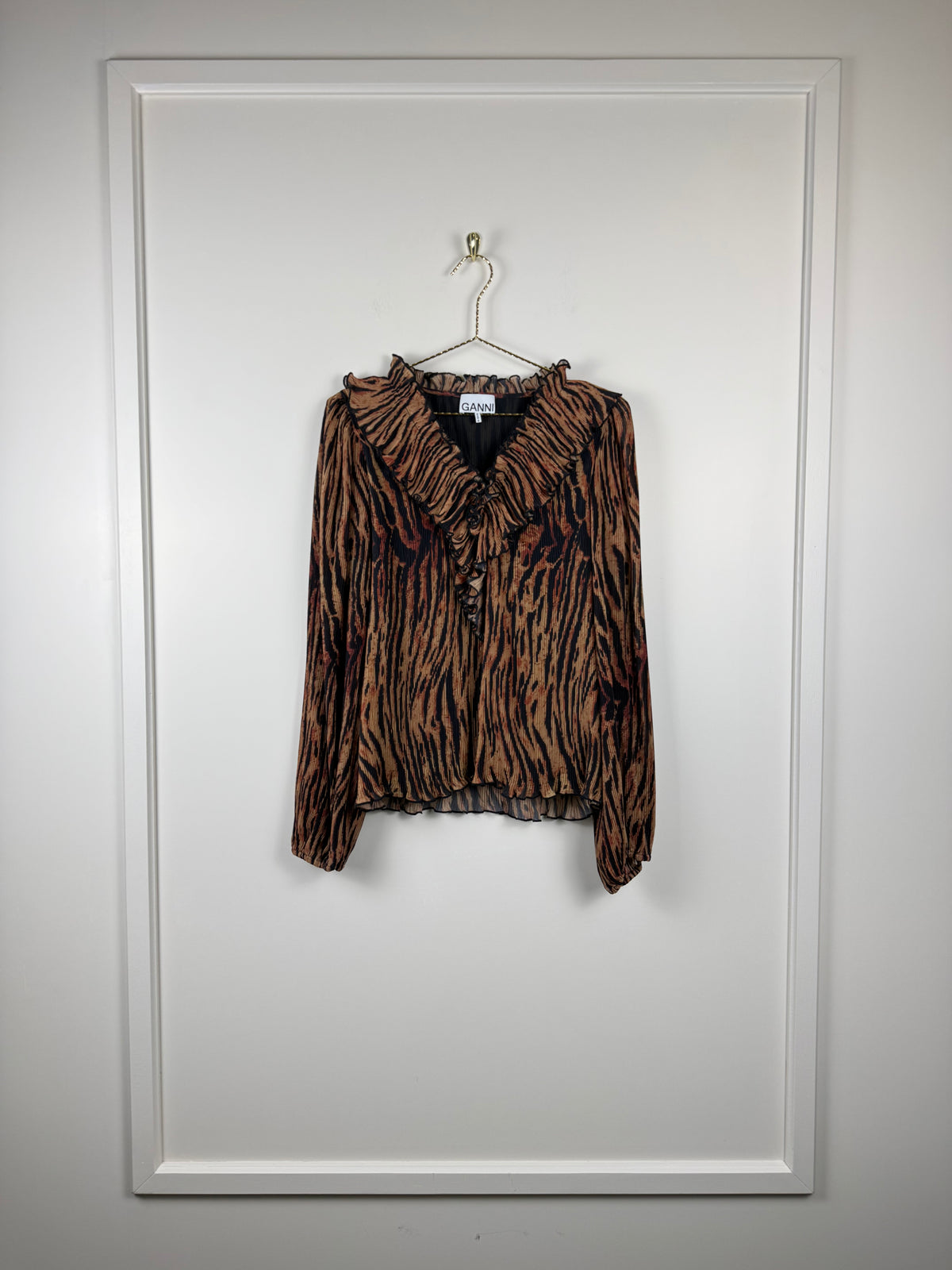Ganni Bluse mit Tiger-Print – Mehrfarbig – Gr. 40 EU