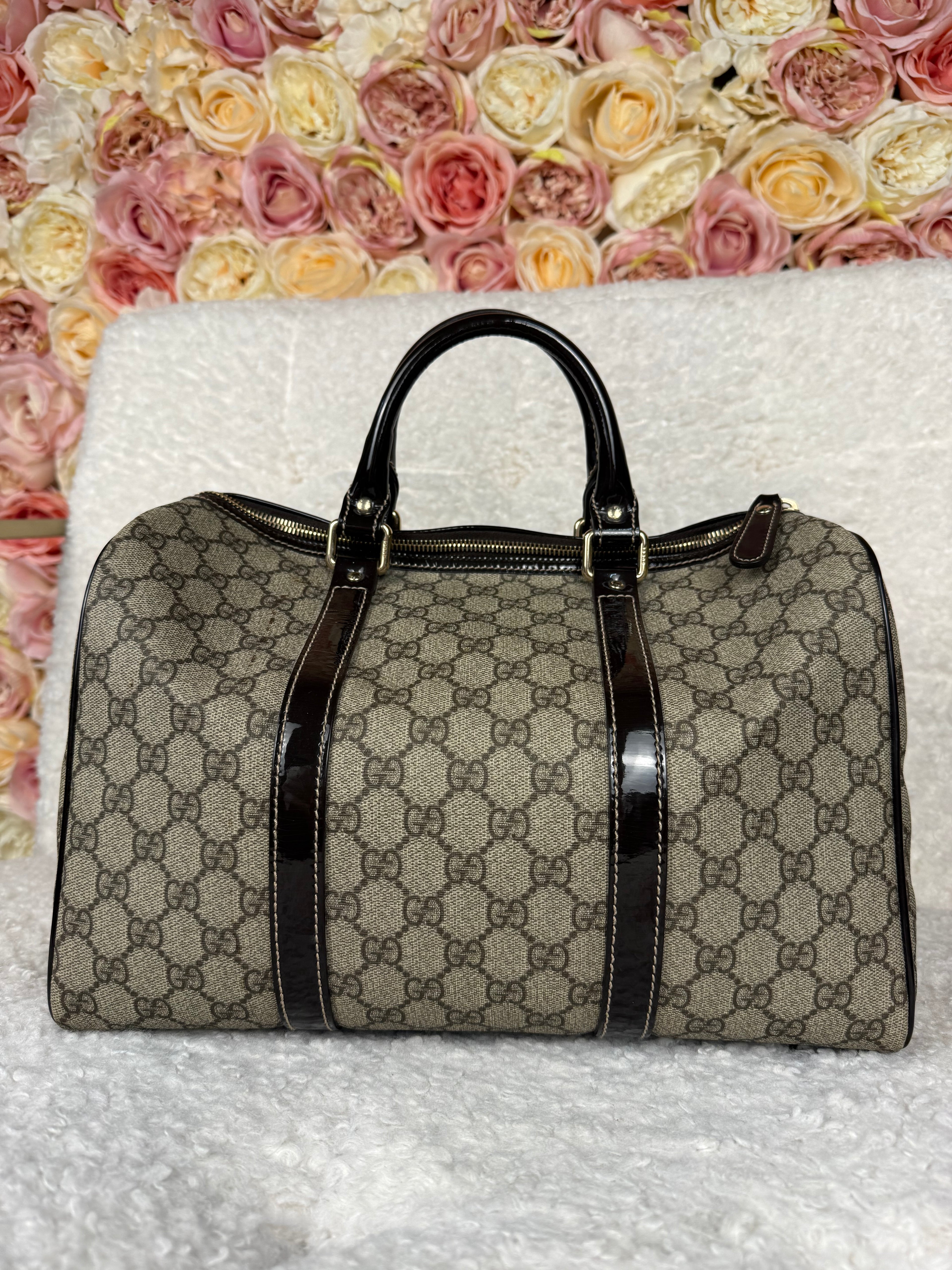 Gucci Boston Joy Monogram Bag Beige Brown