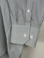 Balenciaga Oversized Striped Cotton Shirt White Blue Sz. 34 DE (36 FR)