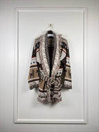 Alanui Cardigan im Ethno-Look – Braun/Multicolor – Gr. L