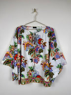 Etro Oversized Cotton Silk Blouse White Multi Sz. 38 DE (42 IT)