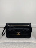 Chanel Quilted Lambskin Clutch Black