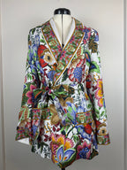 Etro Silk Jacket with Belt Multi Sz. 34 DE (38 IT) oversized
