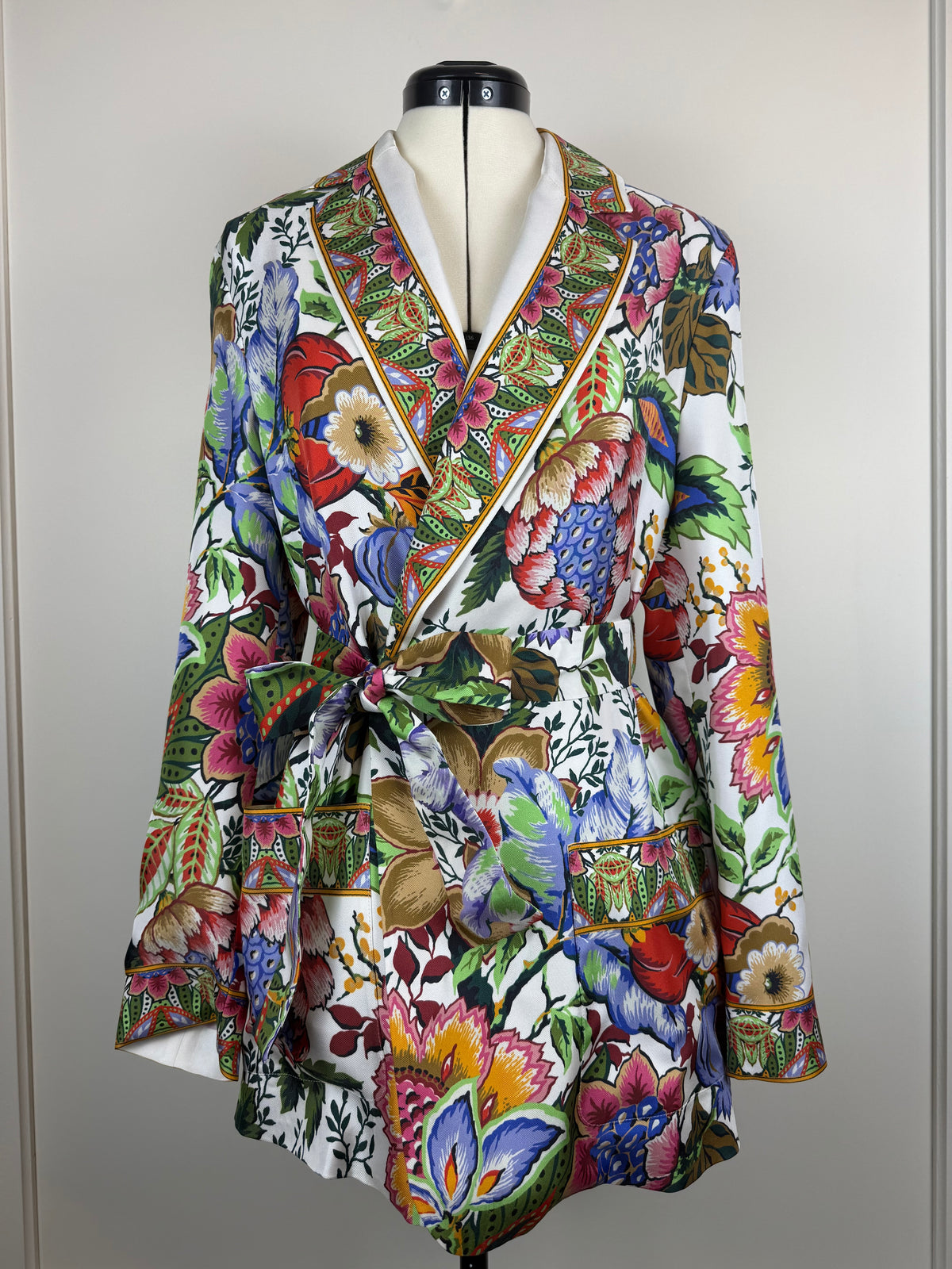 Etro Silk Jacket with Belt Multi Sz. 34 DE (38 IT) oversized