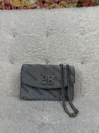 Balenciaga BB Chain Crossbody Bag Silver