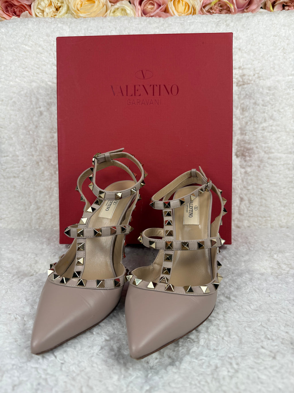 Valentino Rockstud Heels Nude Sz. 38.5 EU