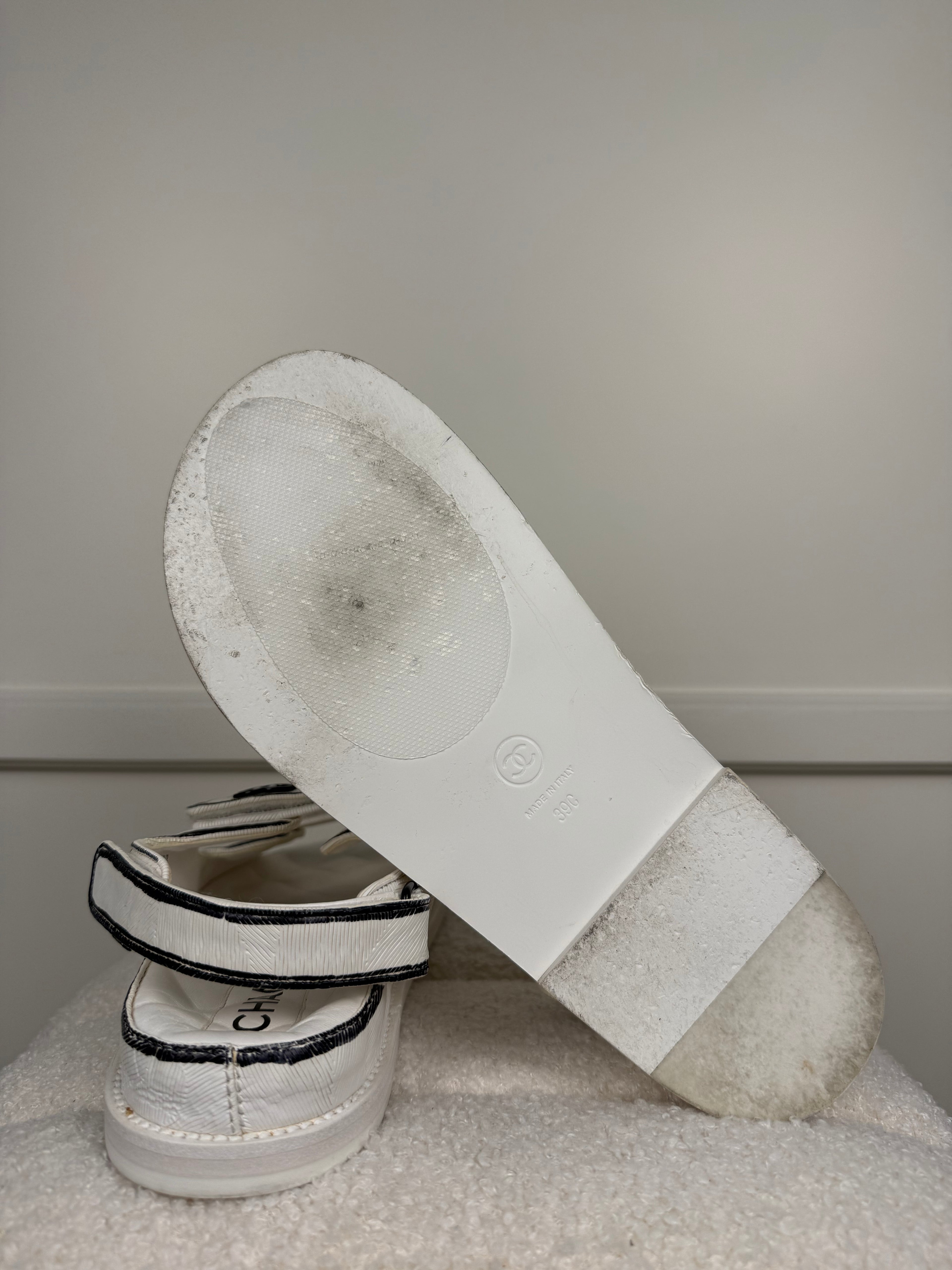 Chanel Dad Sandals White Black