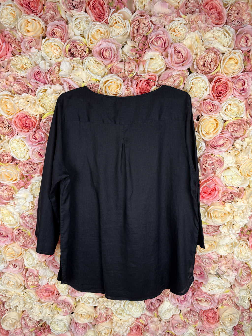 Van Laack Linen Blouse Black Sz. 42 DE