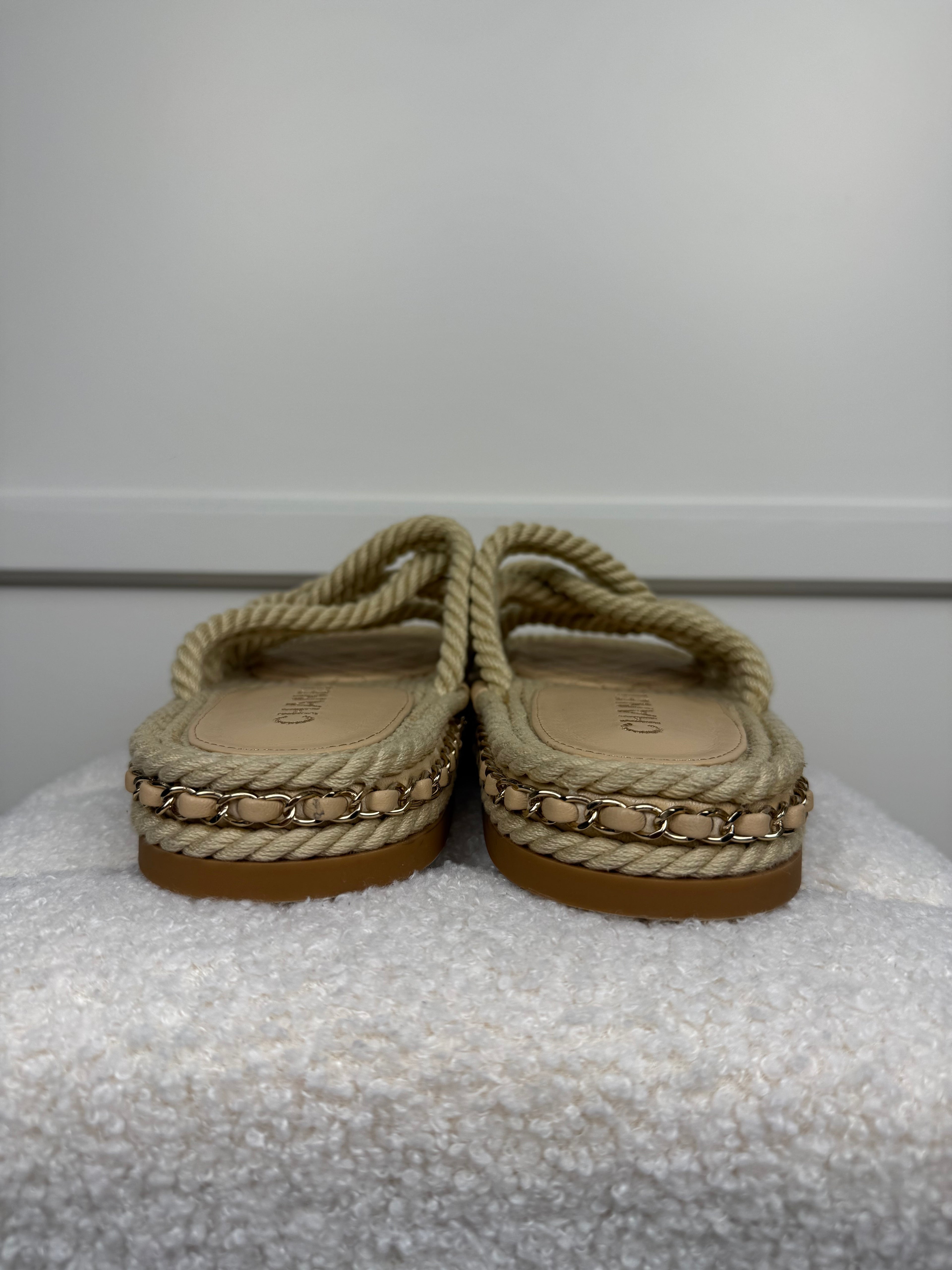 Chanel Rope Sandals Beige Sz. 39 EU