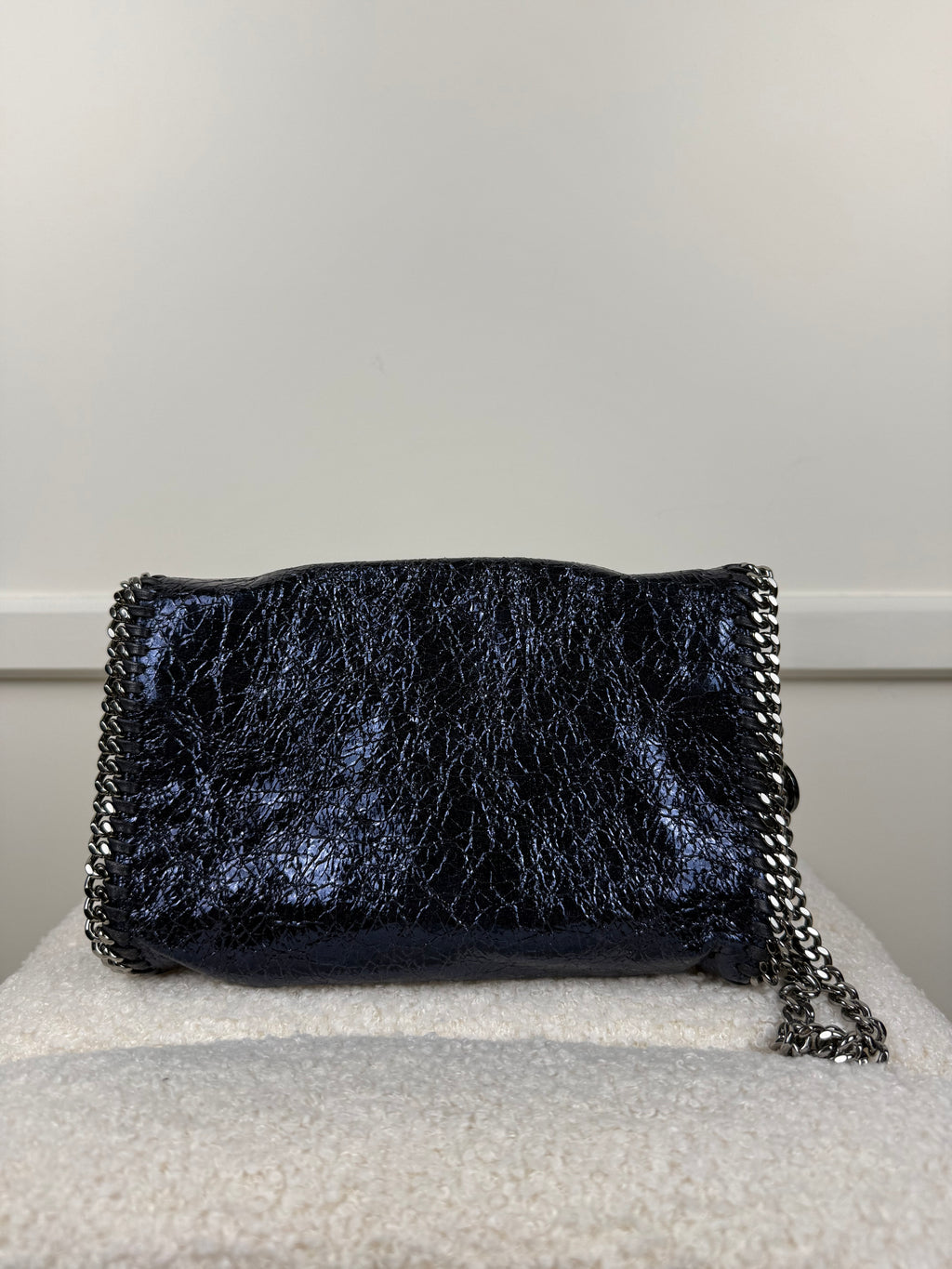 Stella McCartney Falabella Tasche Klein – Dunkelblau/Silber