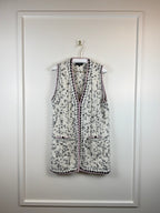 Chanel lange Strickweste mit Zopfdetails – Weiss – Gr. 40 DE (42 FR)