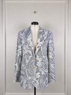 Etro Blazer Paisley Print White Dark Blue Sz. 38 DE & 34 DE