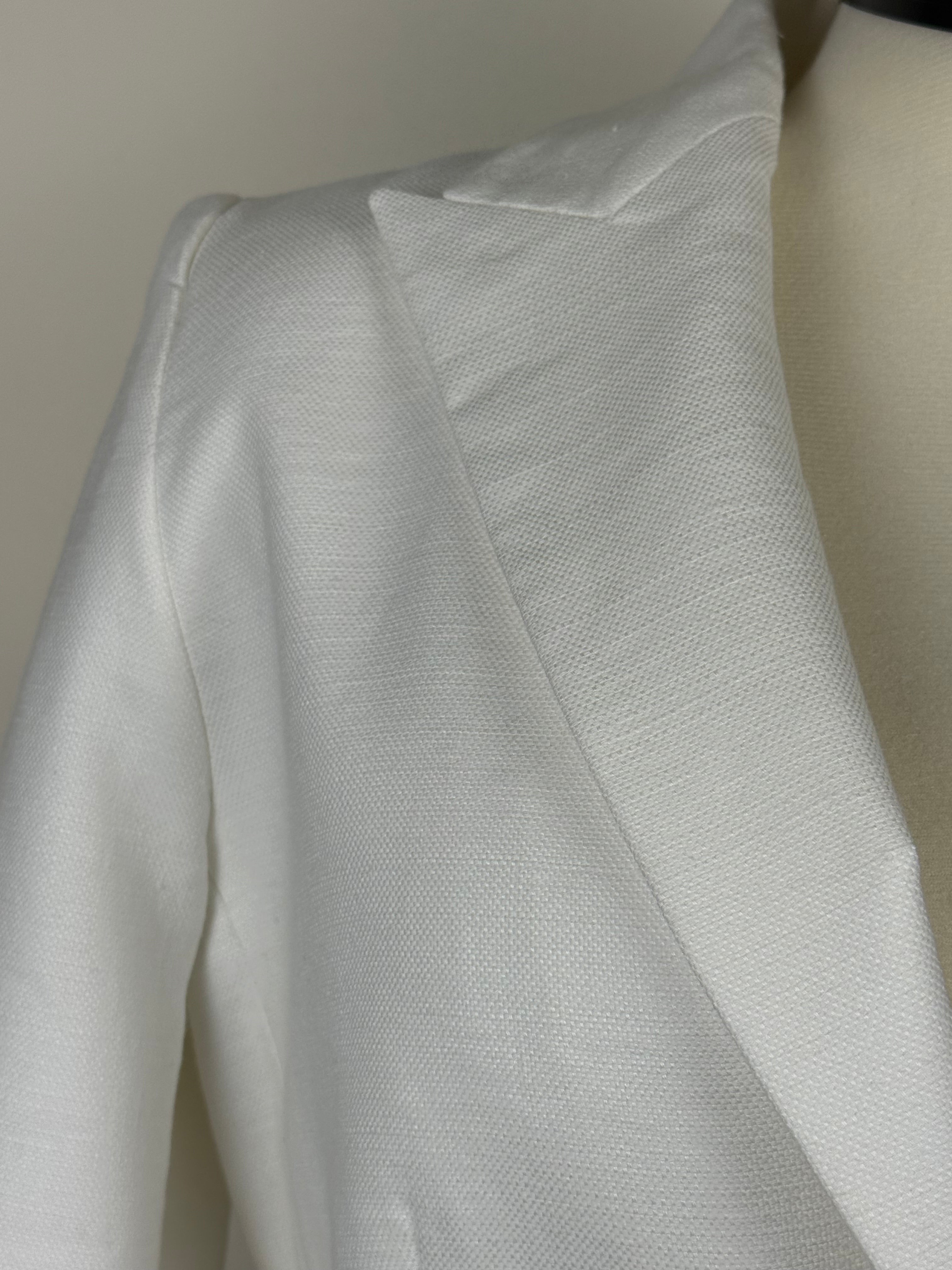 Sly010 Cotton Linen Blazer White Sz. 42 DE (44 FR)