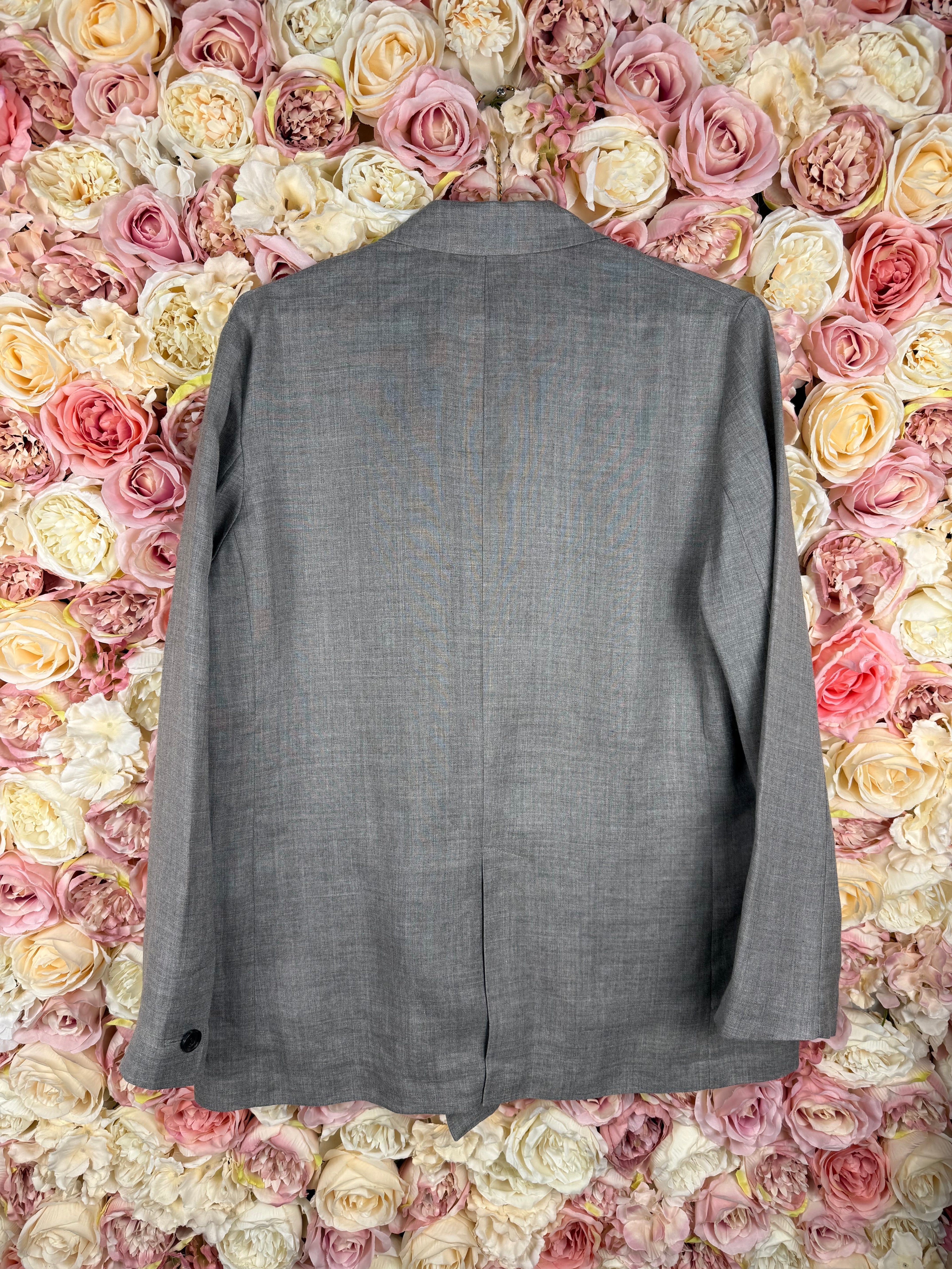 L'Essage Journal Standard Blazer 100% Ramie Grey Sz. L