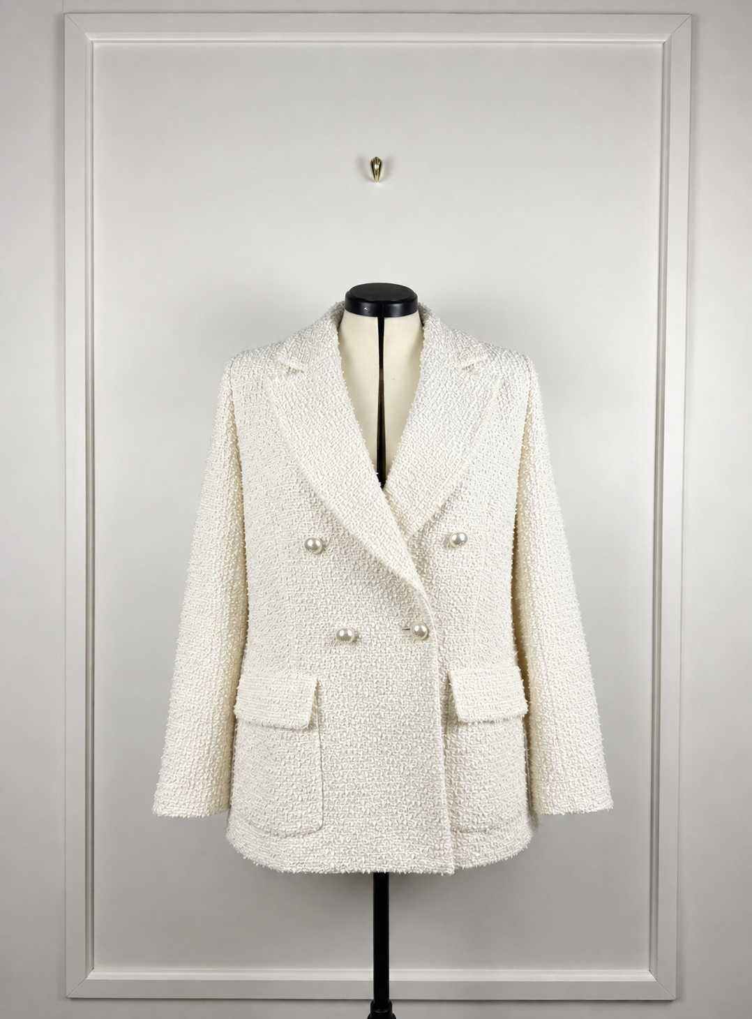 Chanel 19C La Pausa Tweed Blazer White Sz. 44 DE (46 FR)