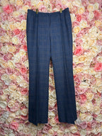Akris Classic Pants with Check Pattern Blue