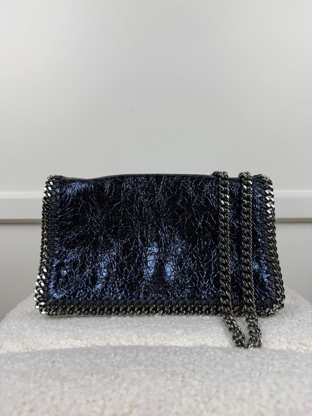 Stella McCartney Falabella Tasche Klein – Dunkelblau/Silber