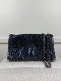 Stella McCartney Falabella Tasche Klein – Dunkelblau/Silber