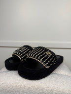 Chanel Slides Black Gold Sz. 39 EU