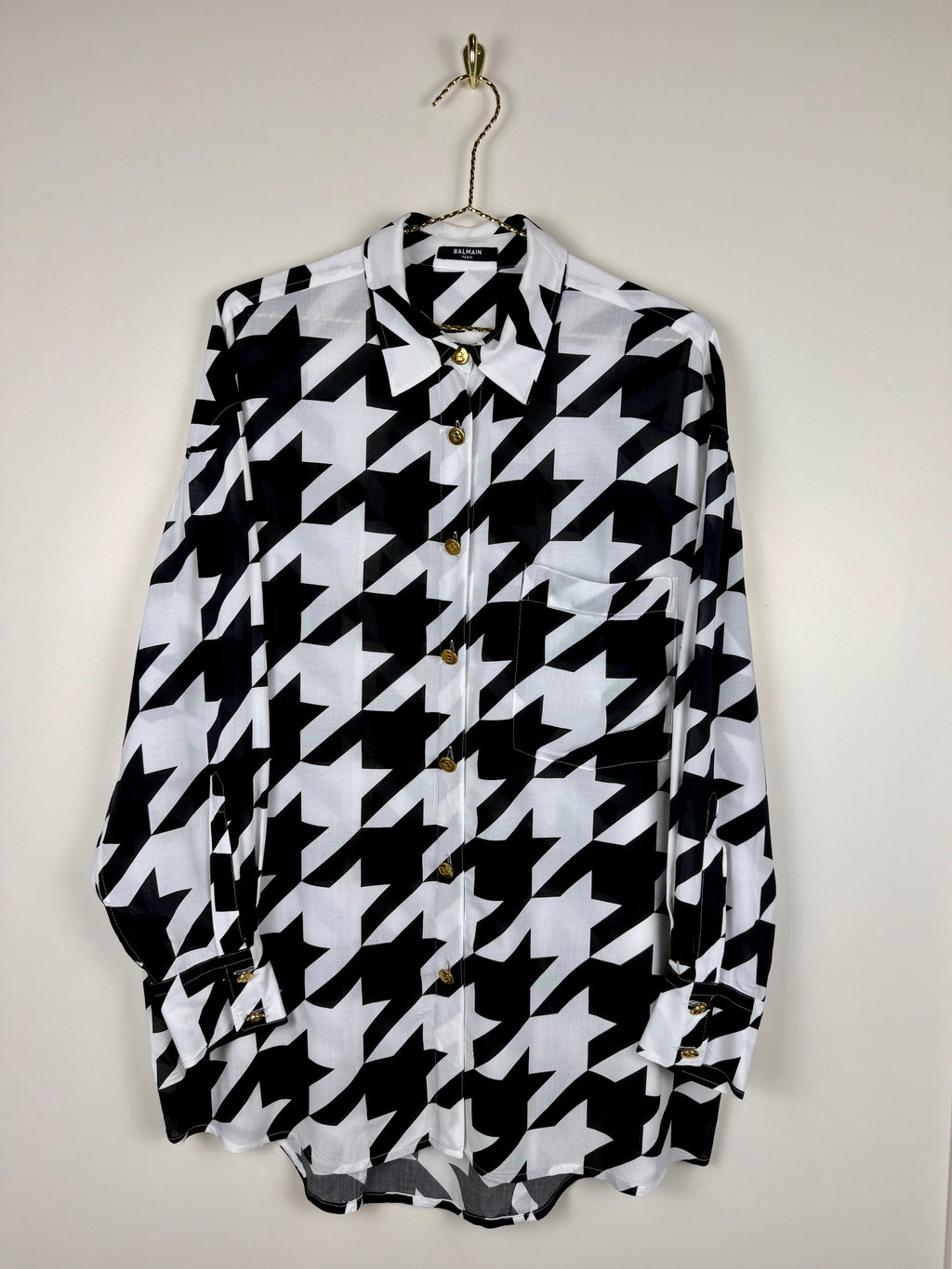 Balmain Oversized Blouse Black White Sz. 34 DE (36 FR)