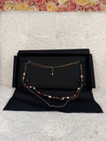 Chanel Faux Pearls Necklace Orange Multi