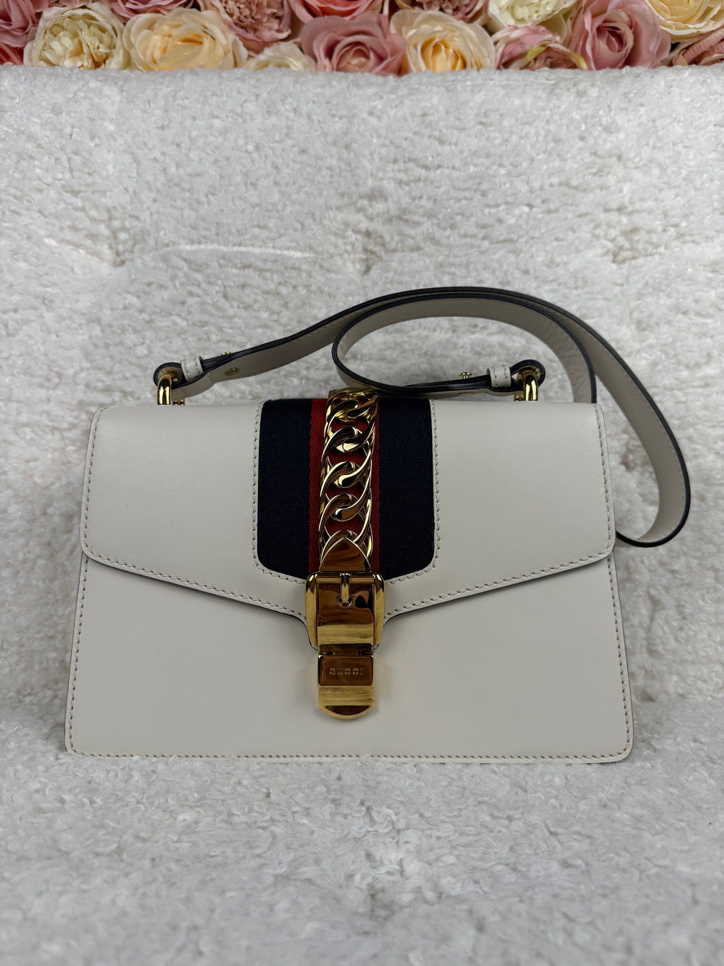 Gucci Sylvie Chain Bag White Multi